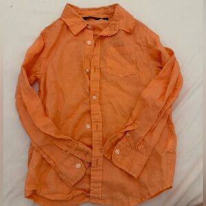Janie and Jack Orange Button Down Shirt with Classic Collar